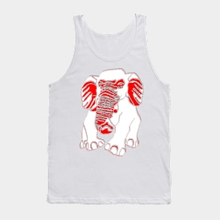 Elephant silhouette Siluet 3D 大象 elefant pixelart Tank Top